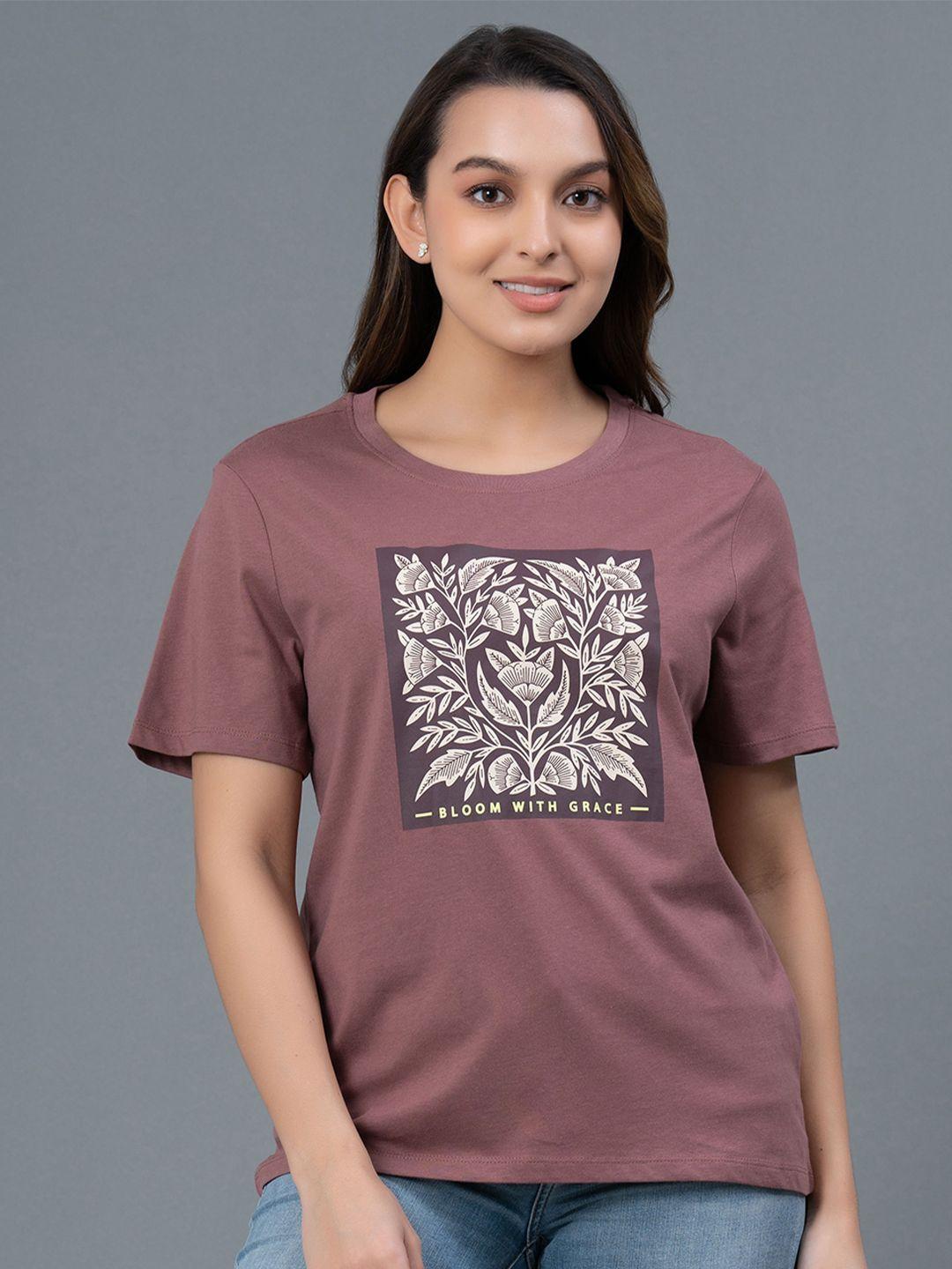 mode by red tape floral printed pure cotton t-shirt