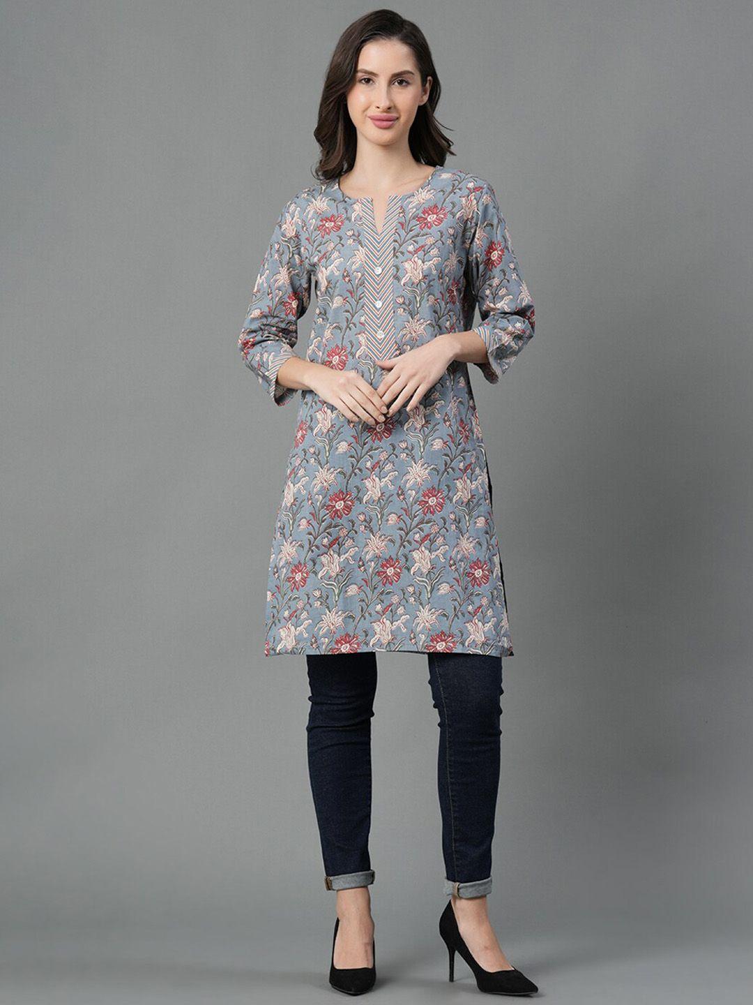 mode by red tape floral printed straight kurta