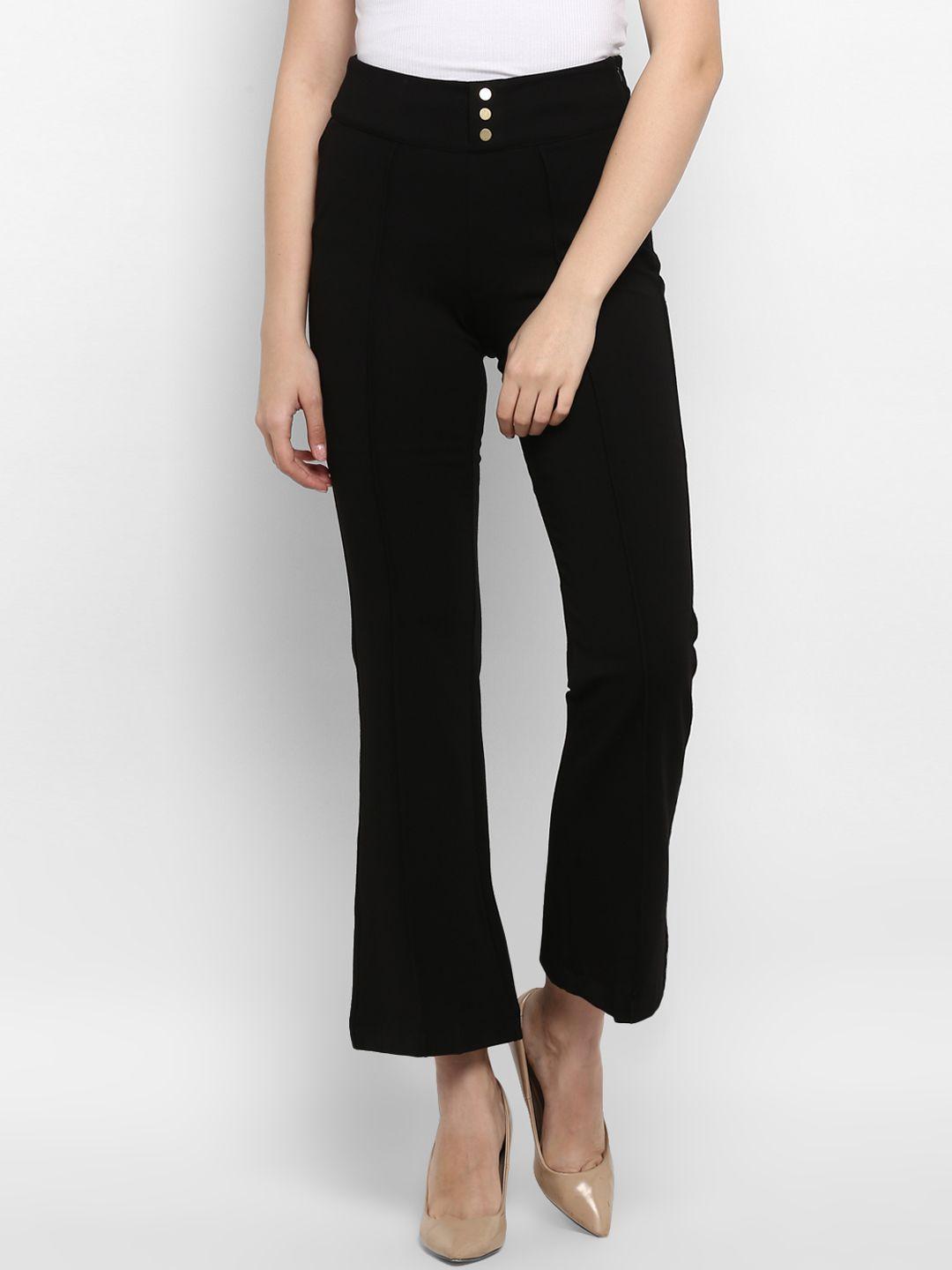 mode by red tape women black solid treggings