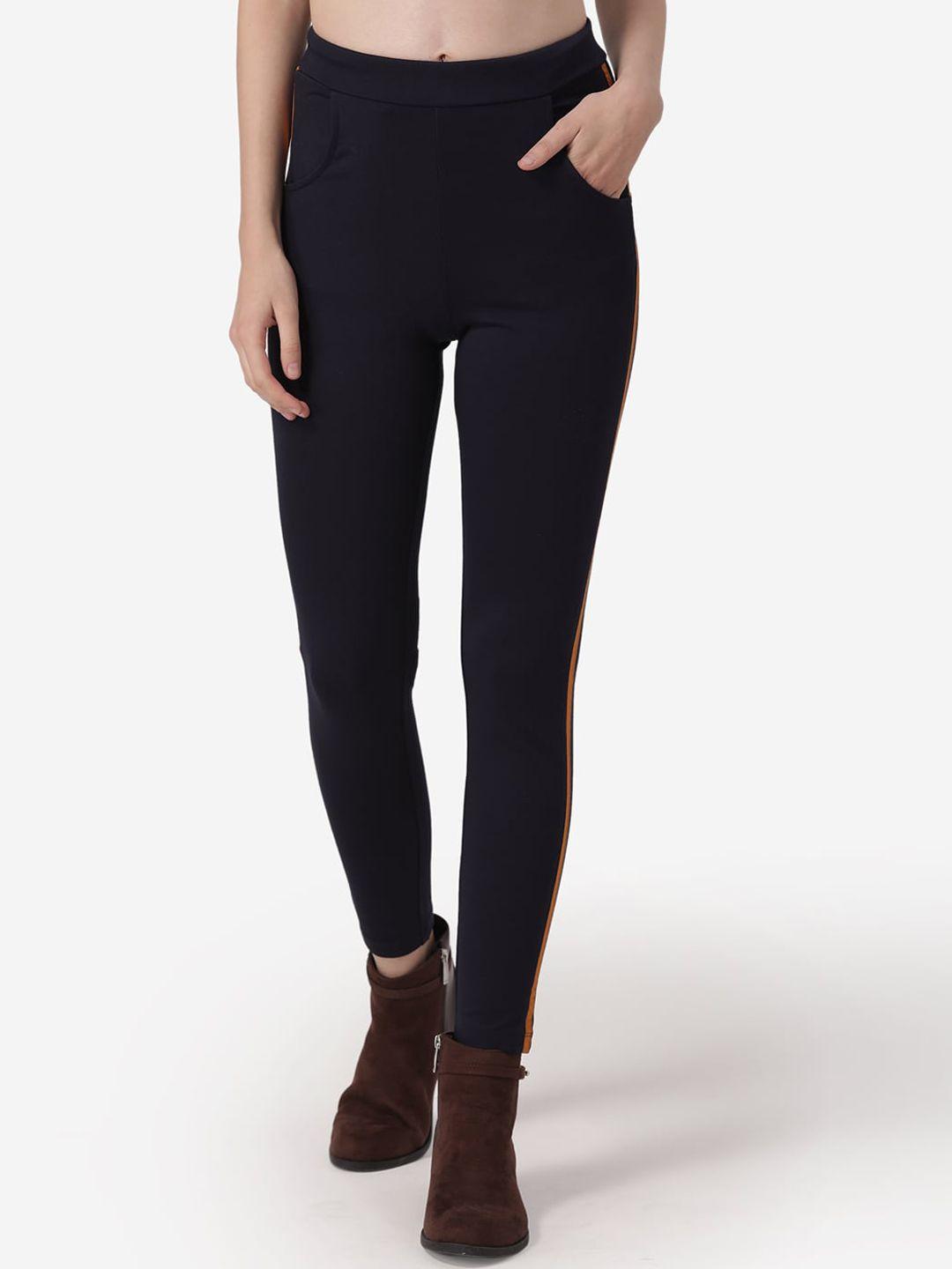mode by red tape women navy solid jeggings