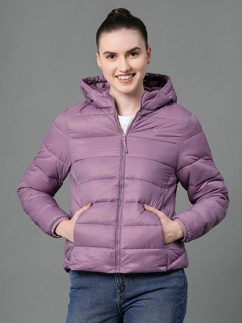 mode by red tape purple regular fit puffer jacket