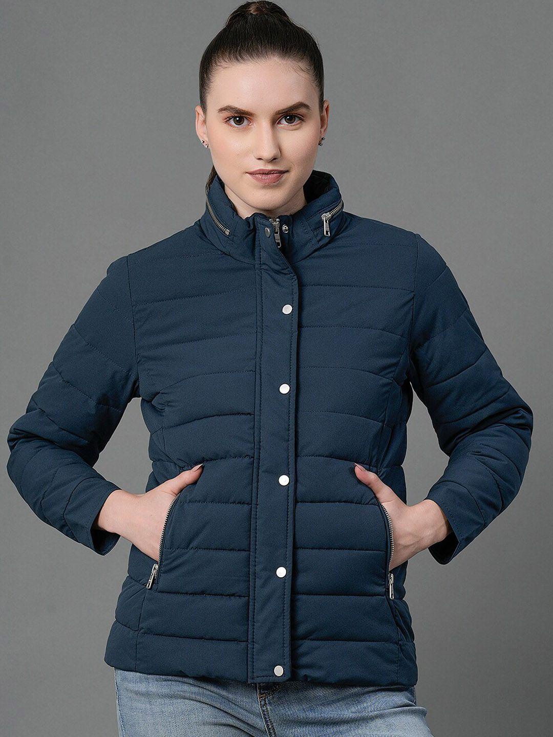 mode by red tape women blue padded jacket