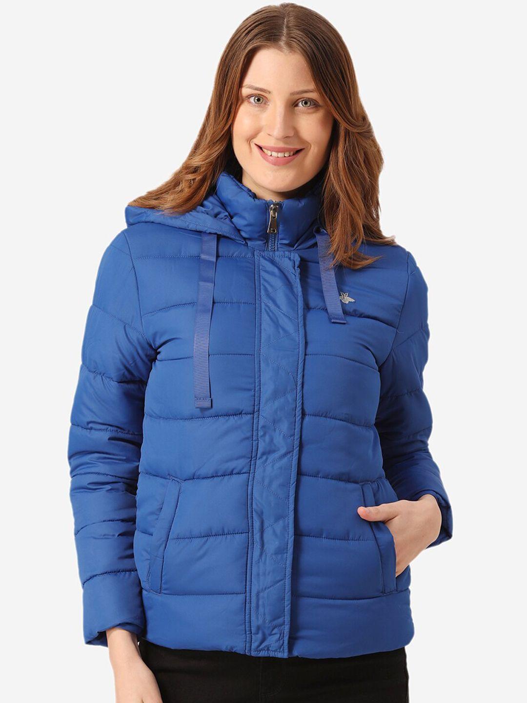 mode by red tape women blue solid puffer jacket