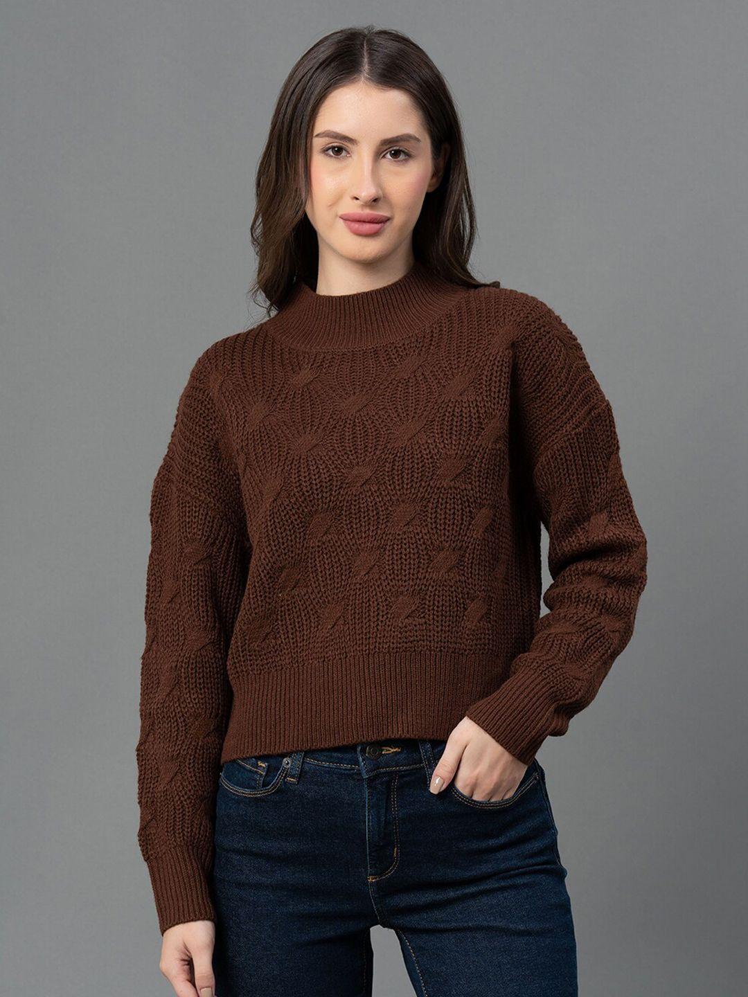 mode by red tape women brown sweater