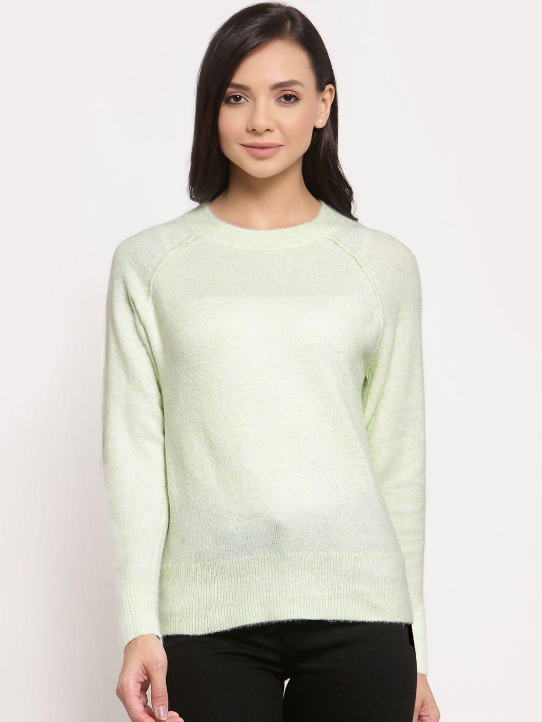mode by red tape women green solid sweater