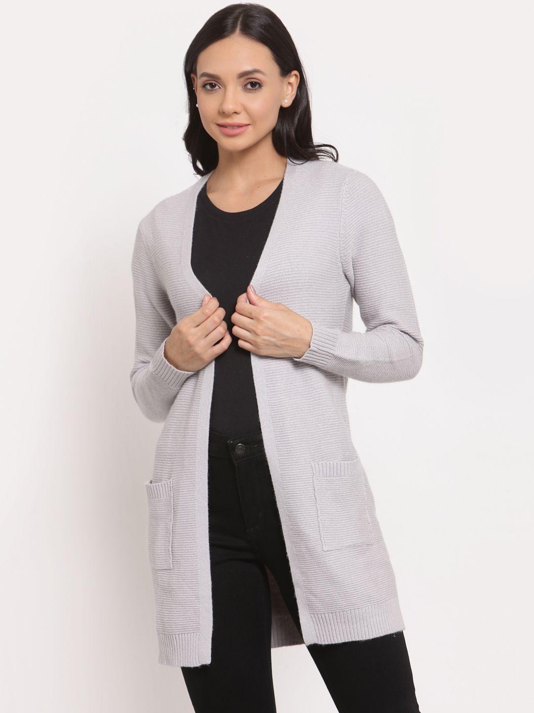 mode by red tape women grey self design sweater