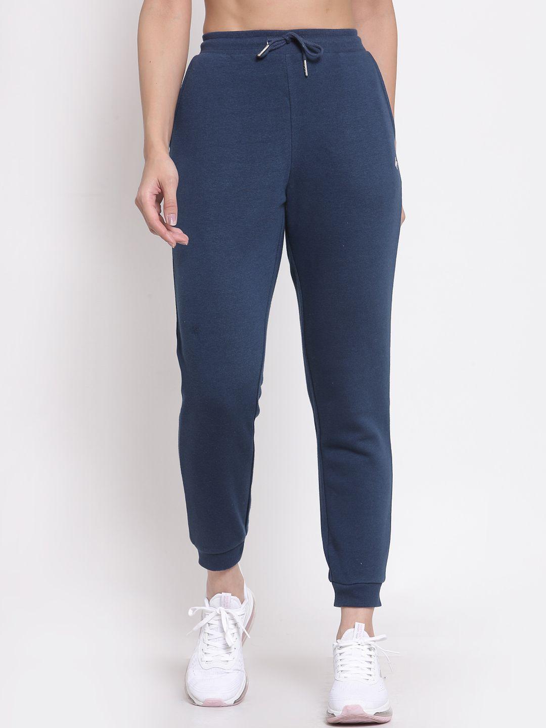 mode by red tape women navy blue solid joggers