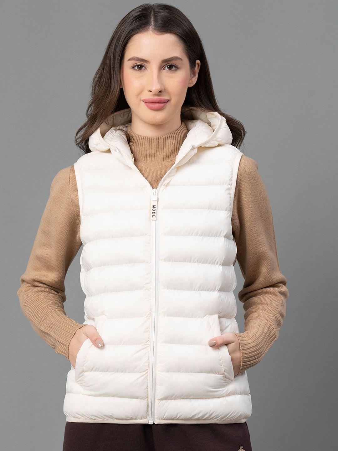 mode by red tape women off white puffer jacket