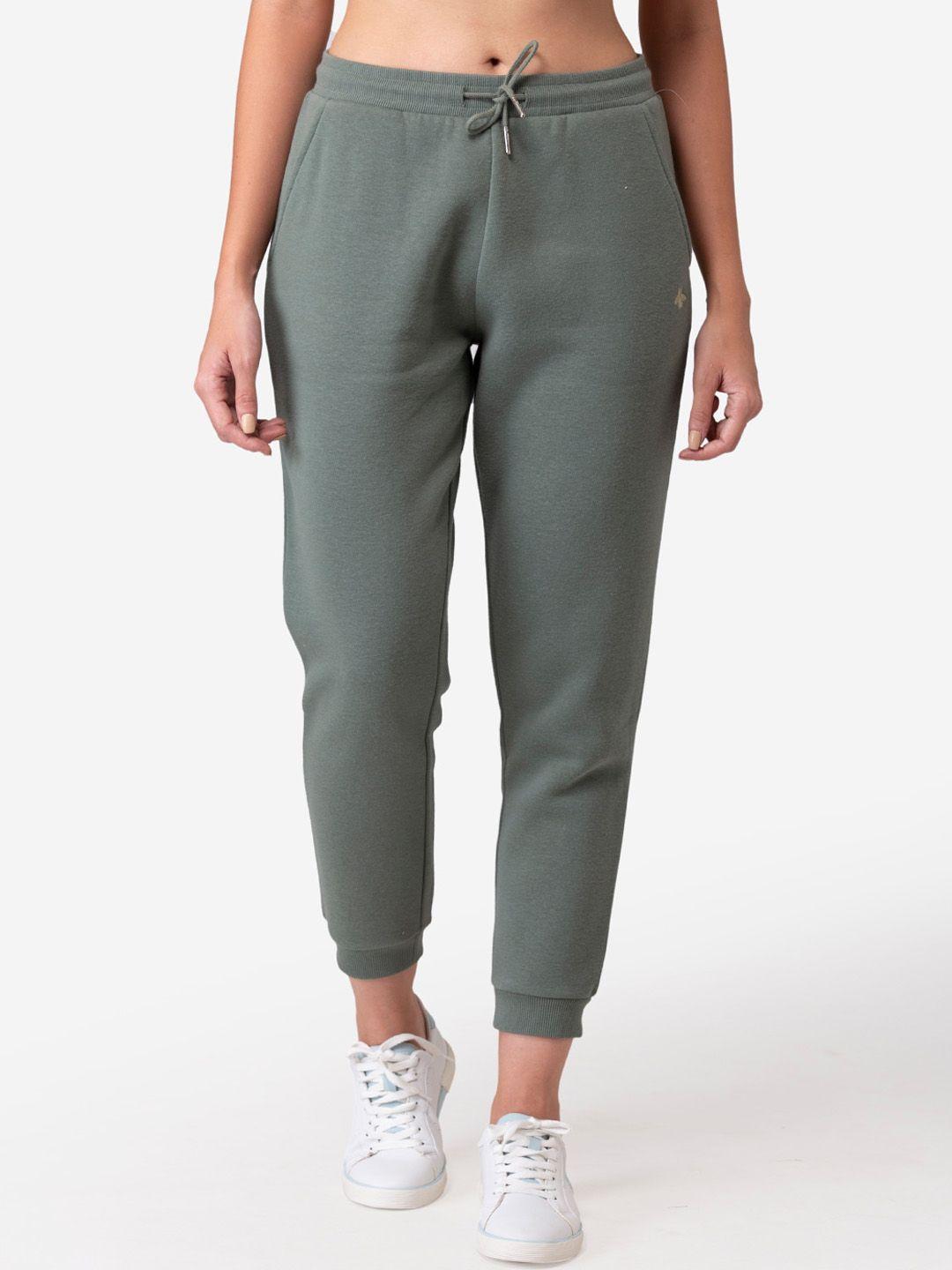 mode by red tape women olive green solid joggers