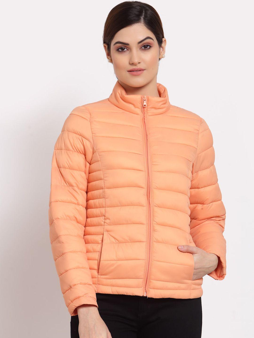 mode by red tape women peach-coloured padded jacket