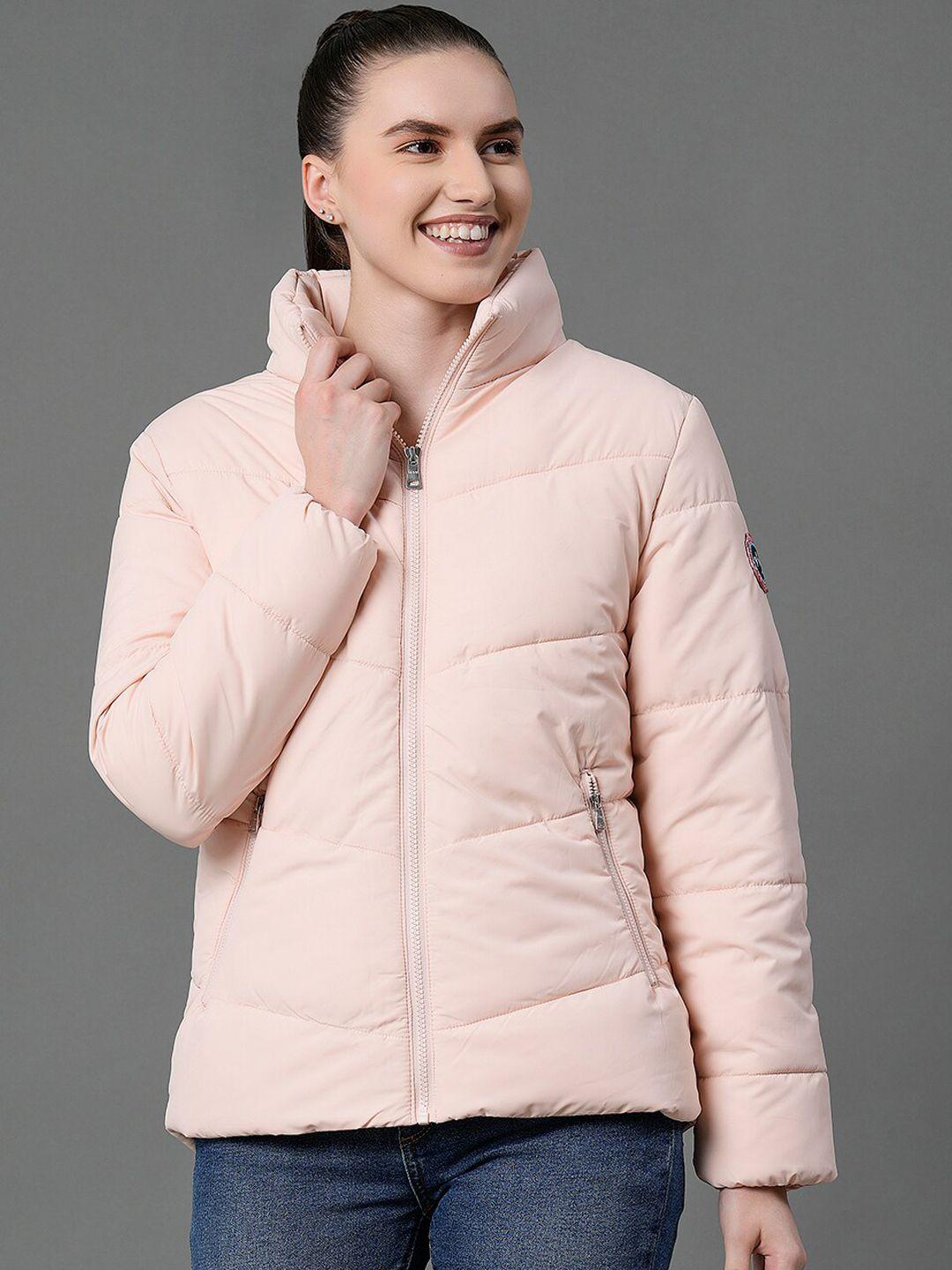 mode by red tape women peach-coloured padded jacket