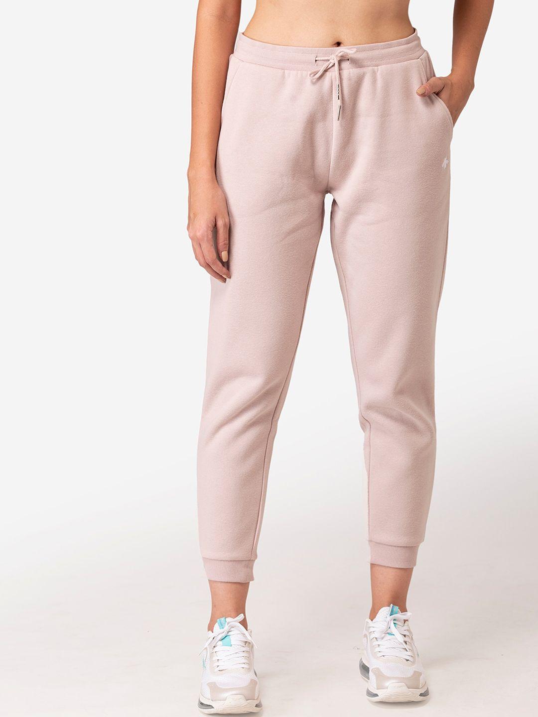 mode by red tape women pink solid regular-fit joggers