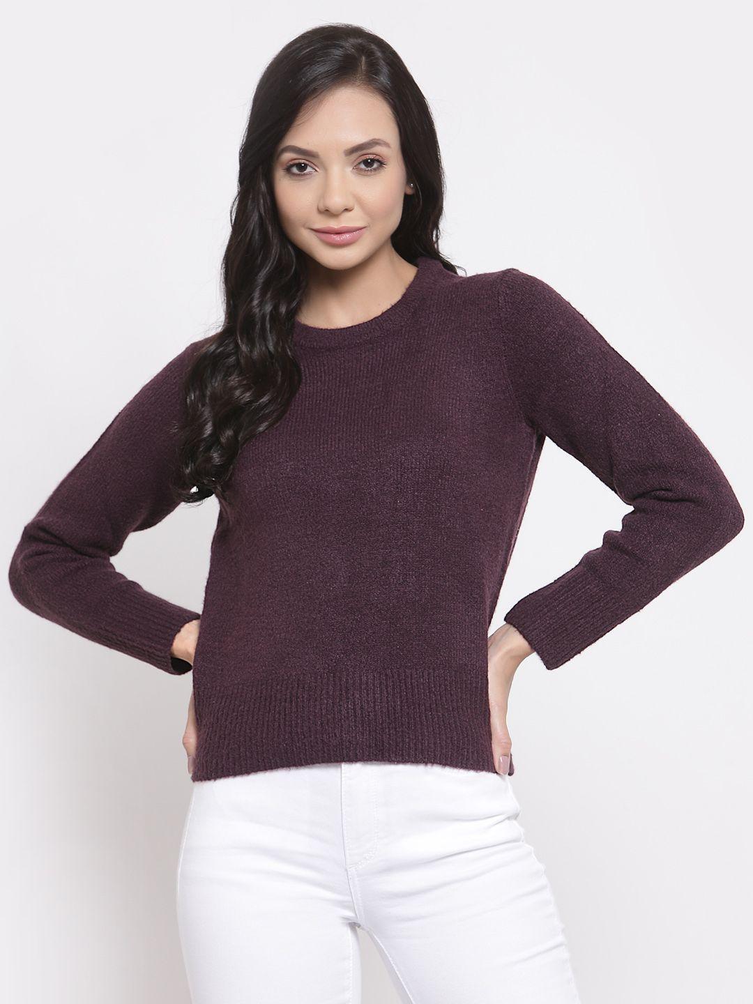 mode by red tape women purple pullover sweater
