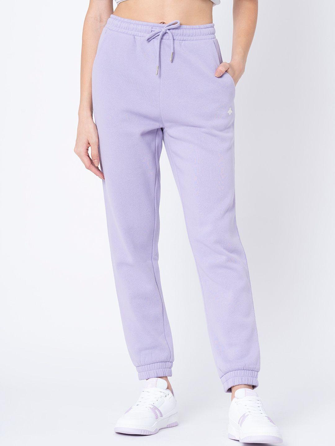 mode by red tape women purple solid joggers