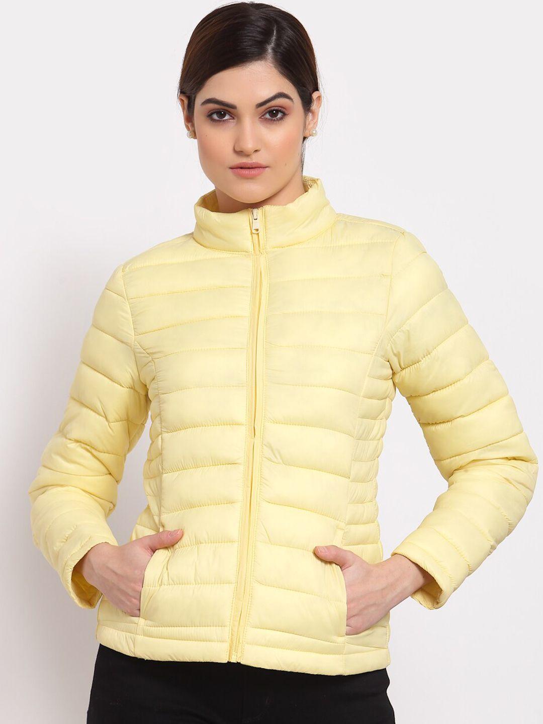 mode by red tape women yellow puffer jacket