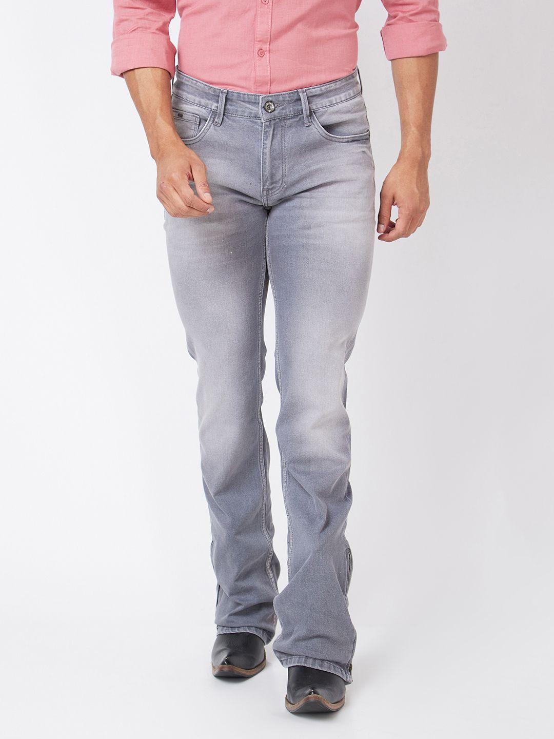 mode de base men mid-rise heavy fade bootcut jeans