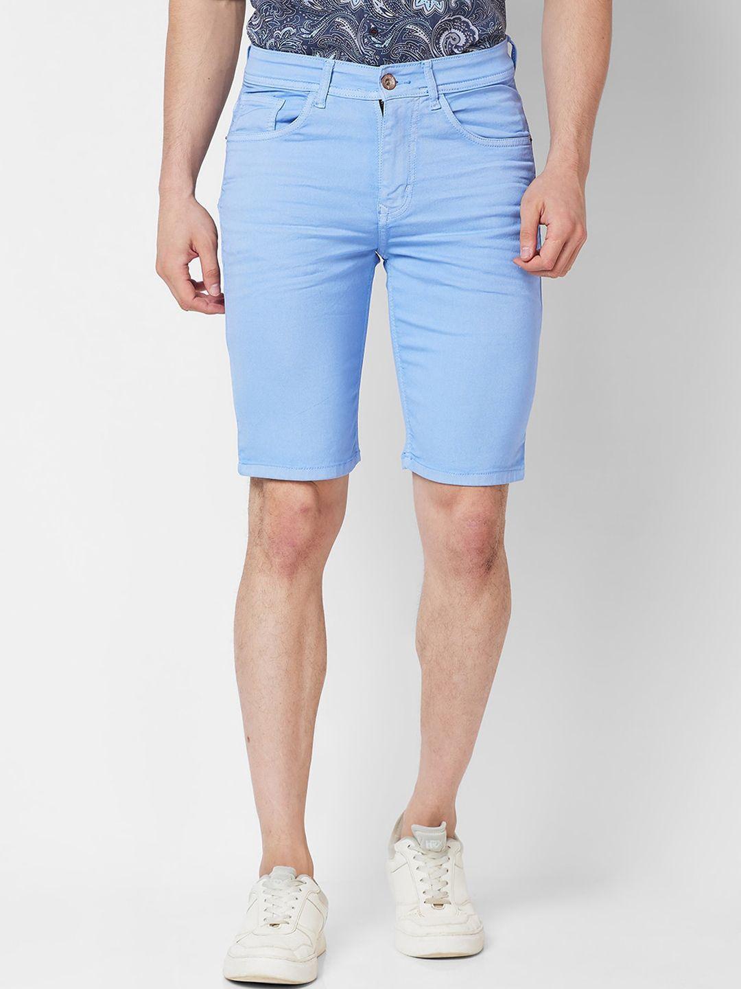 mode de base men slim fit low-rise denim shorts