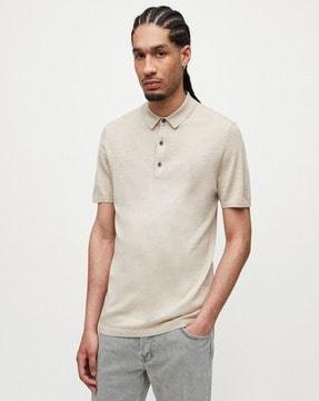 mode merino wool slim fit polo t-shirt