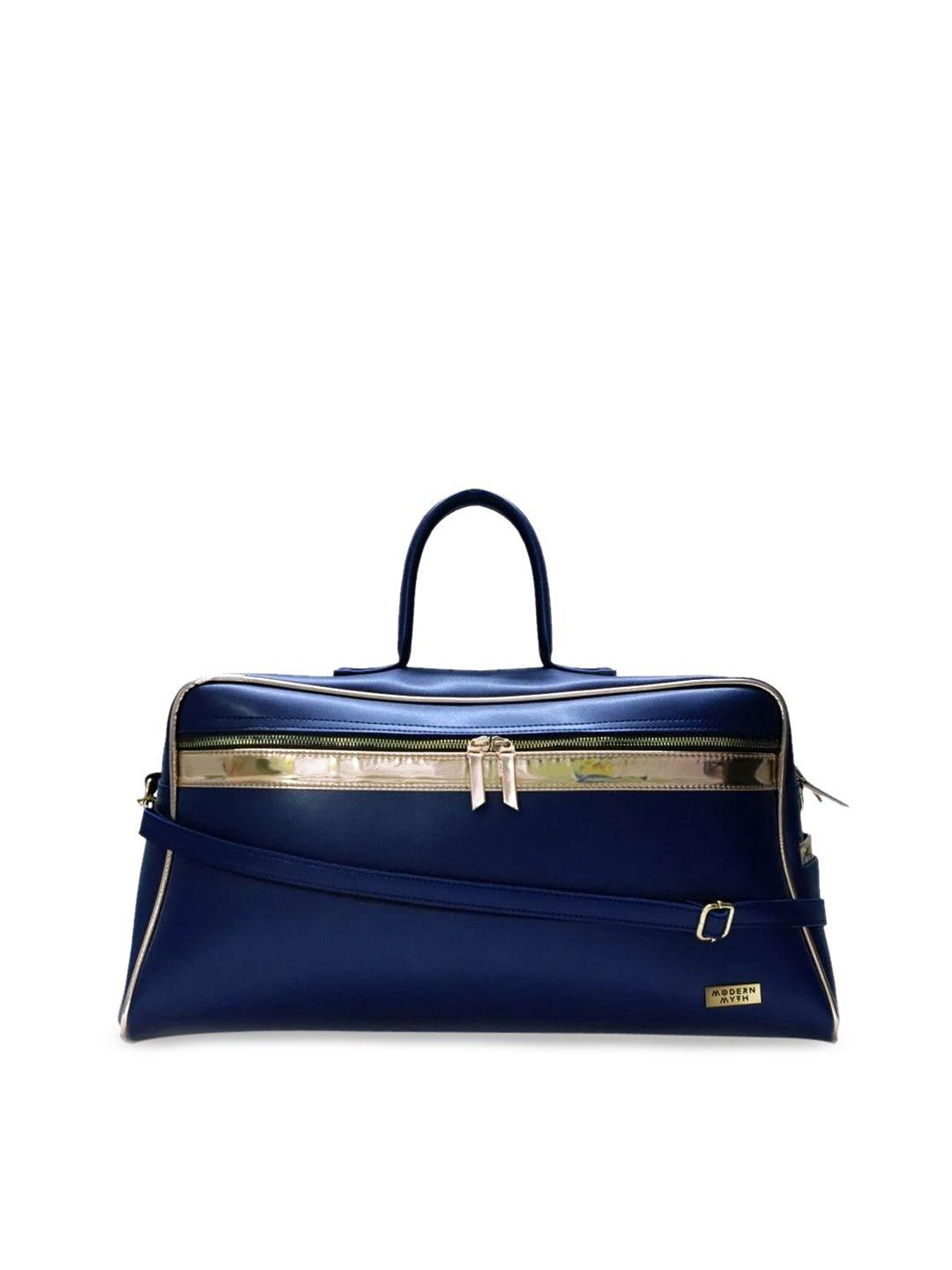 modern myth navy blue & rose-gold medium duffel bag