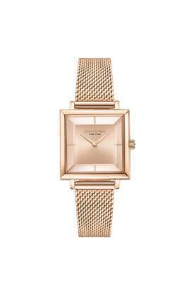 modern classic 24 mm rose gold dial stainless steel analog watch for women - kcwlg0026503ld