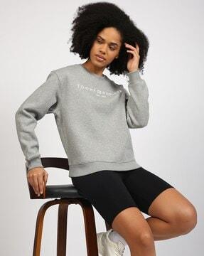 modern corp logo regular fit crew-neck sweatshirt