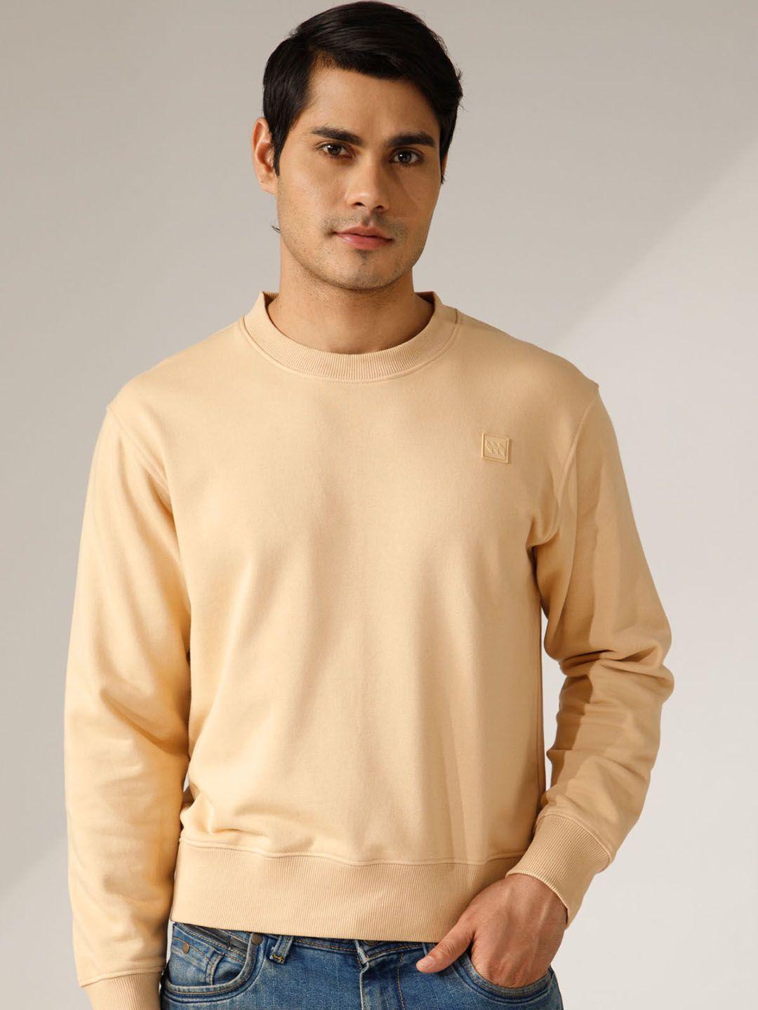 modern crew men beige sweatshirt