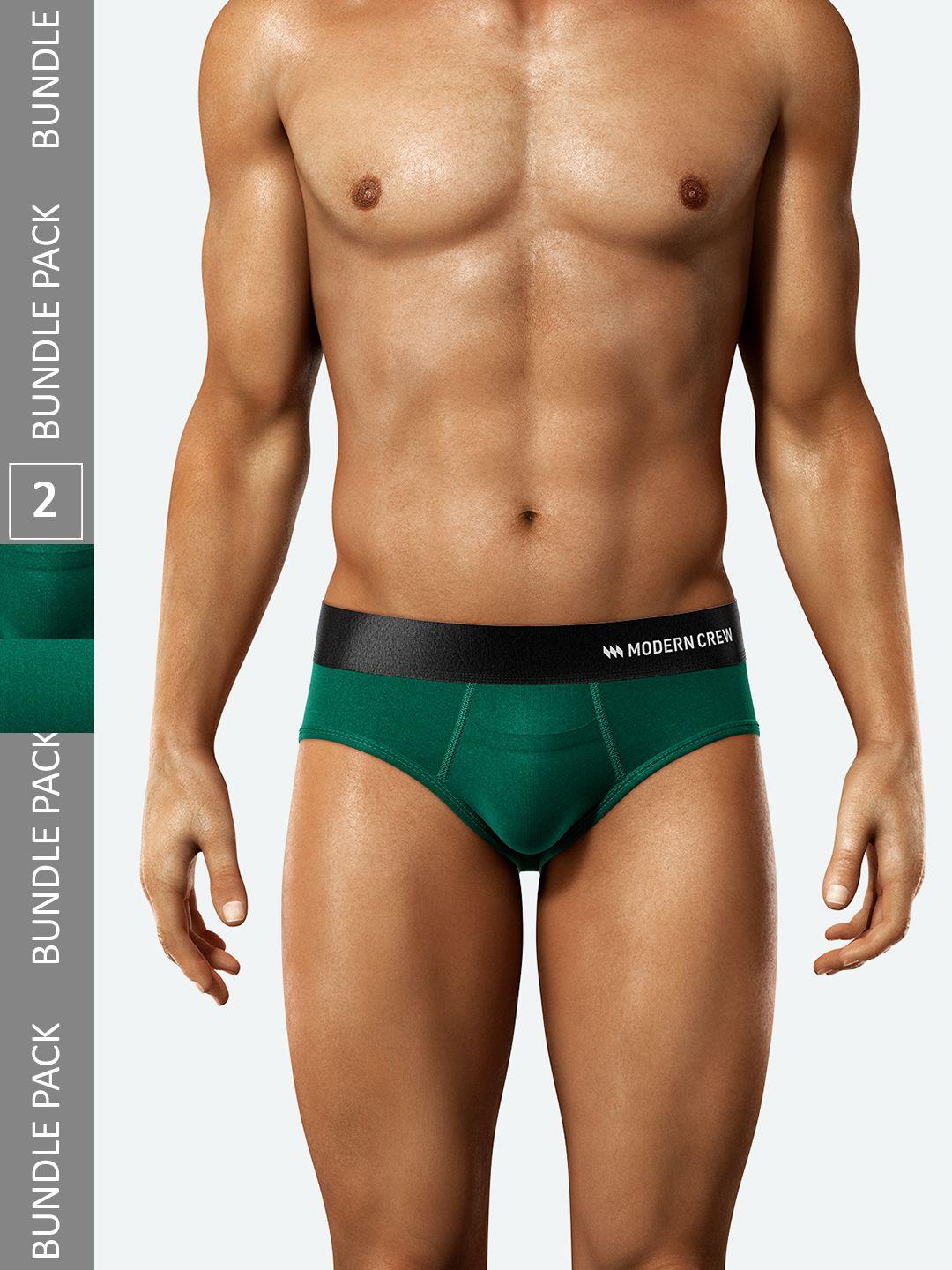 modern crew men green anti- microbial basic briefs