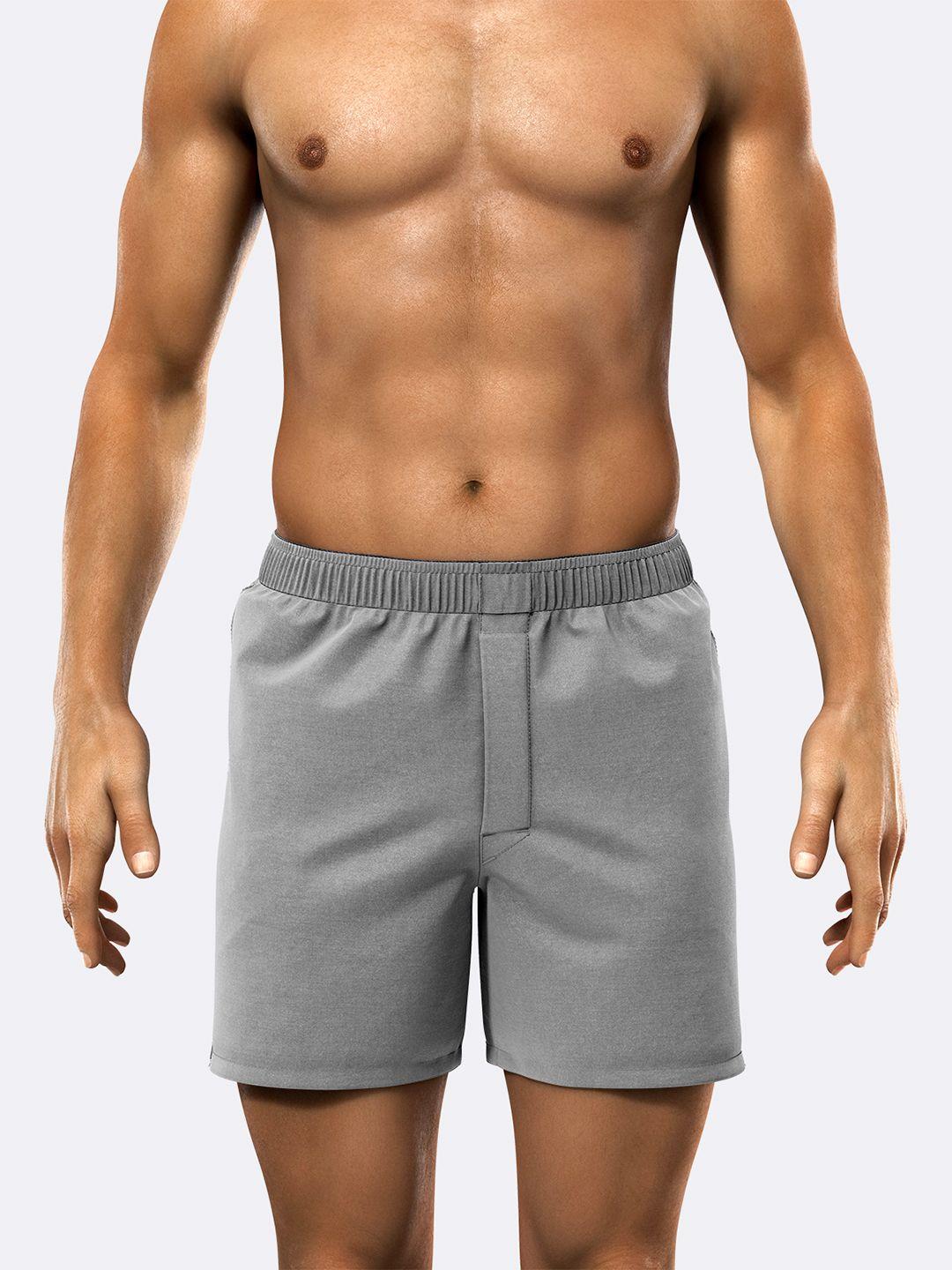 modern crew men grey solid pure cotton boxers