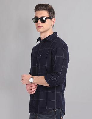 modern fit windowpane check shirt