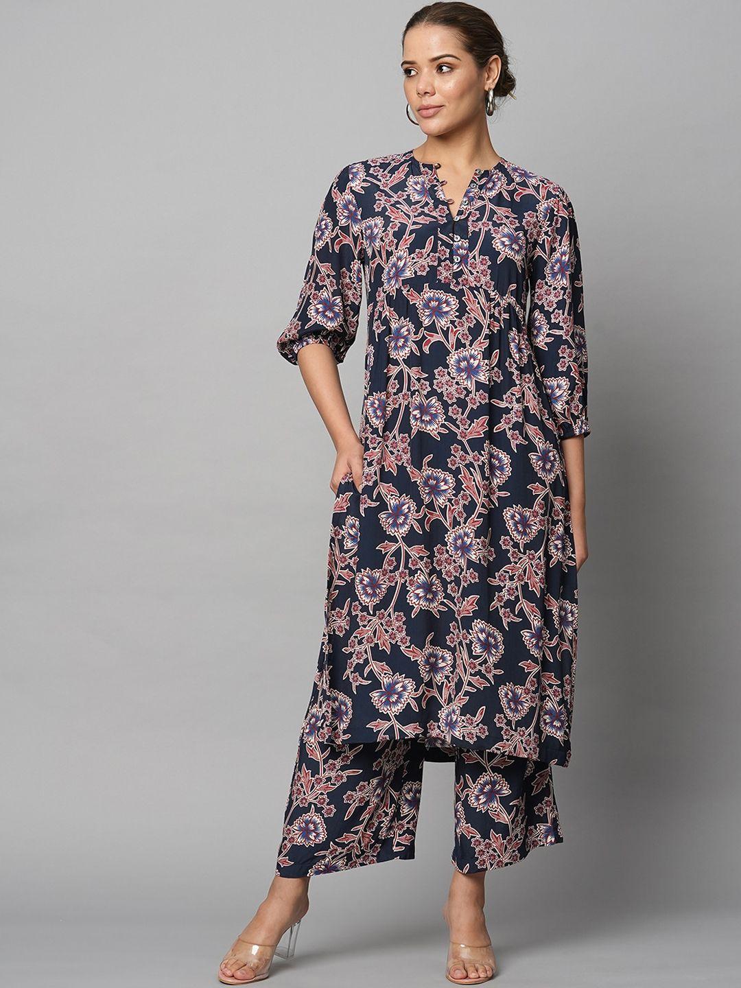 modern indian by chemistry ethnic motifs printed straight kurta with palazzos