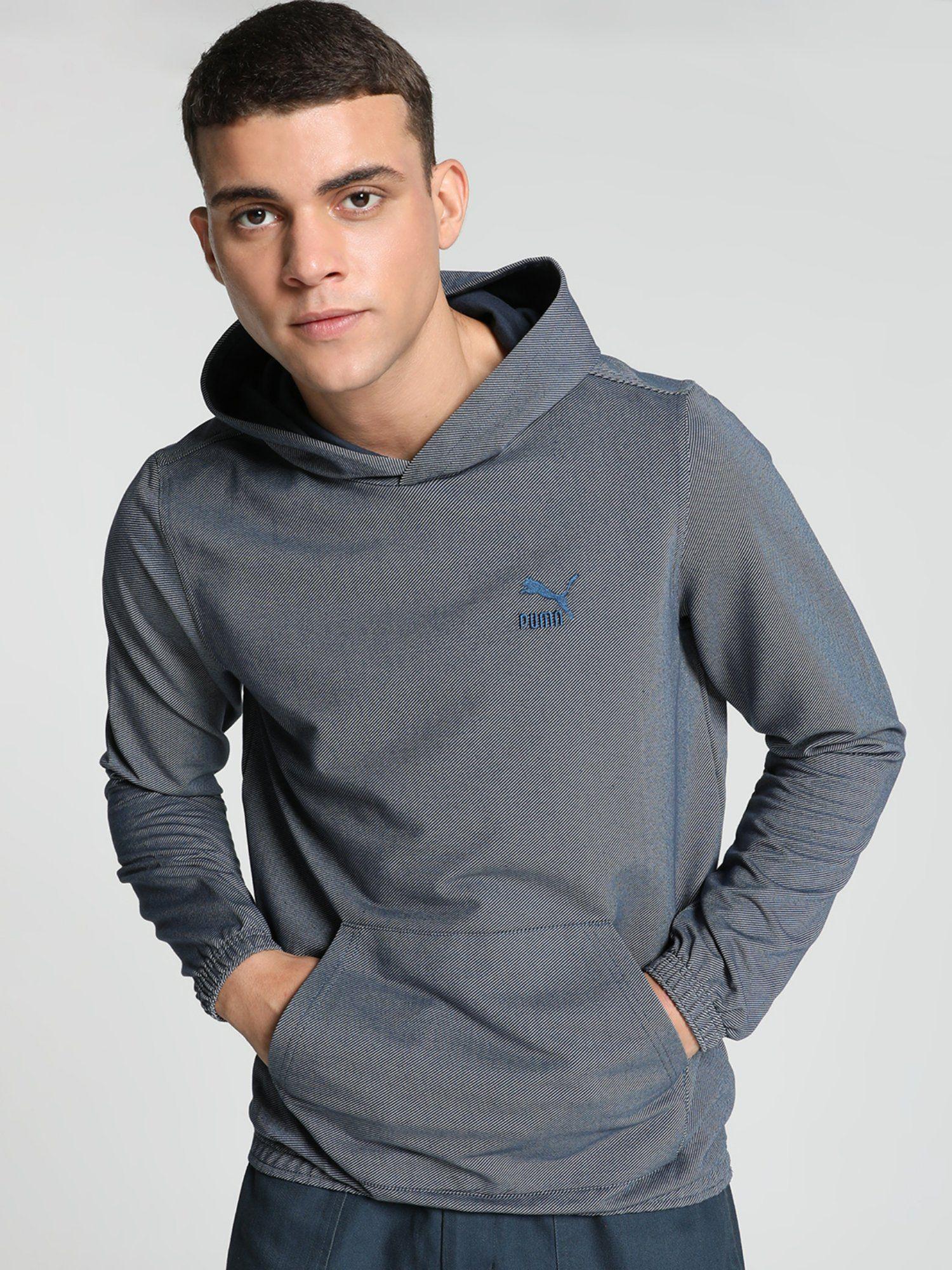 modern indigo mens blue hooded sweat