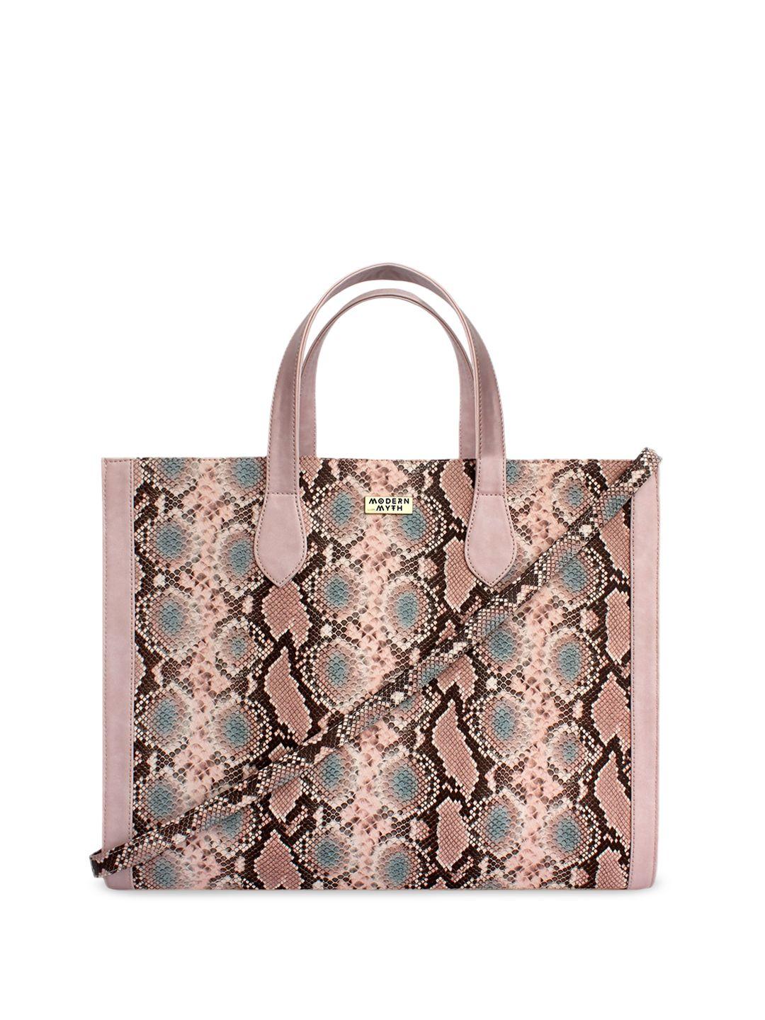 modern myth  animal textured oversized structured tote bag