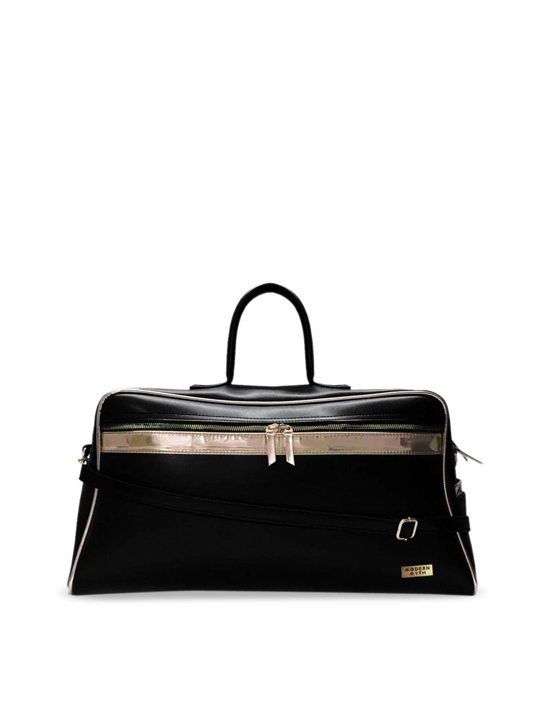 modern myth black & rose gold-toned medium duffel bag
