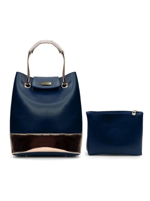 modern myth blue medium bucket handbag