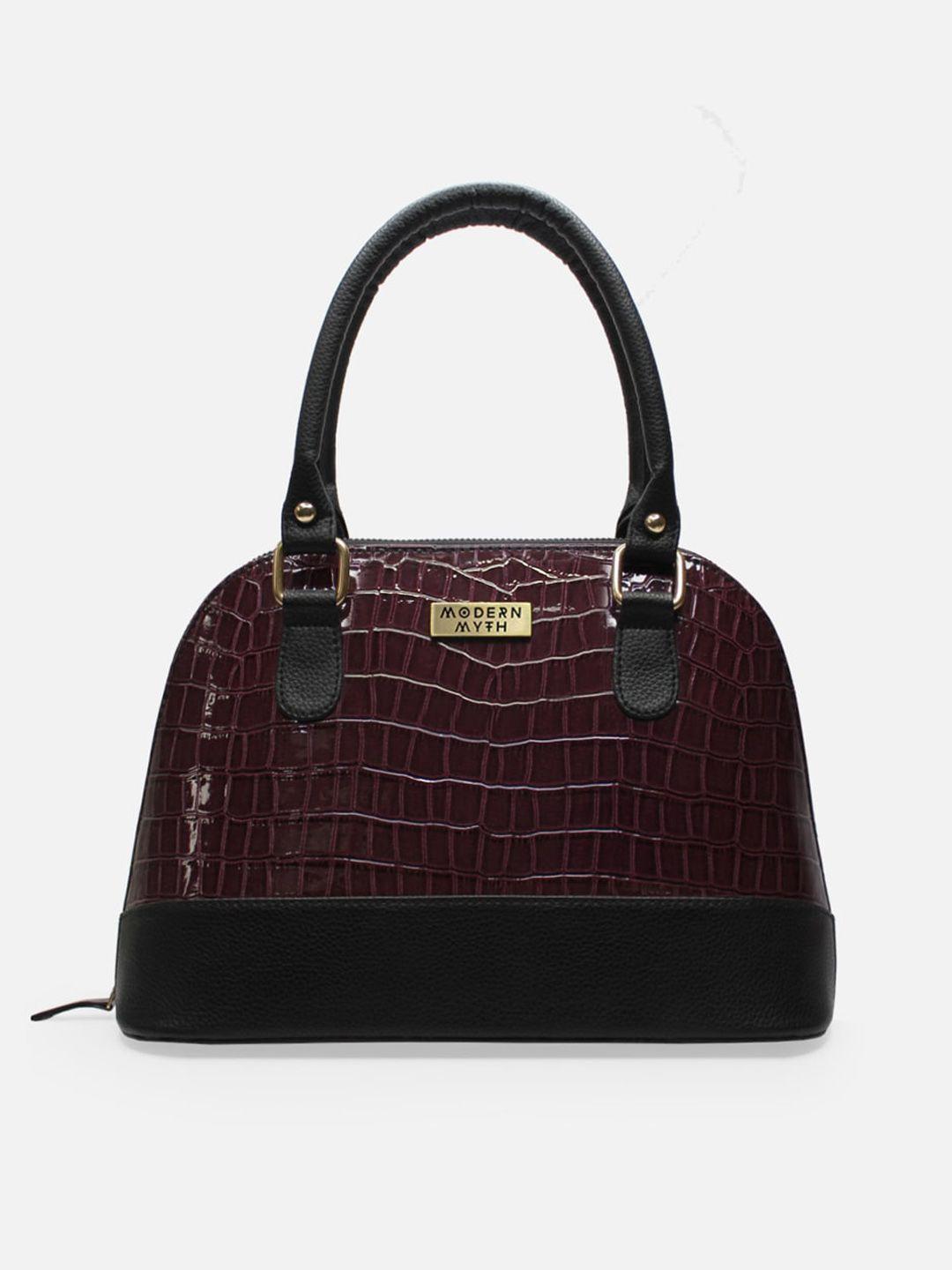 modern myth burgundy textured structured handheld bag