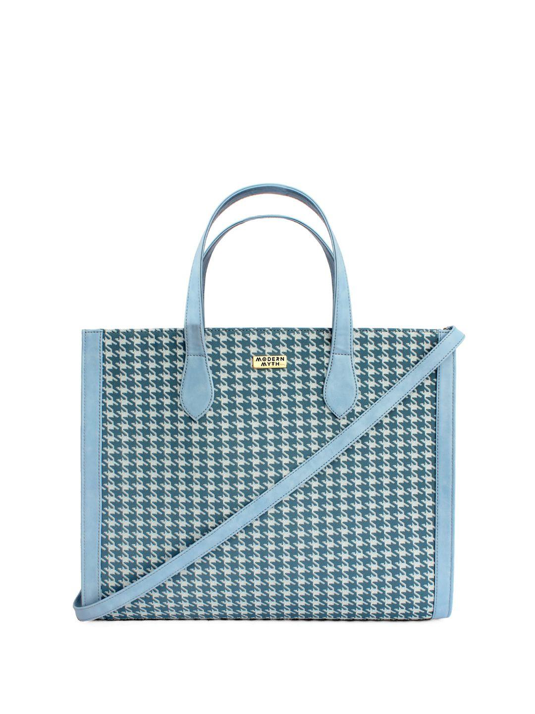 modern myth checked oversized structured tote bag