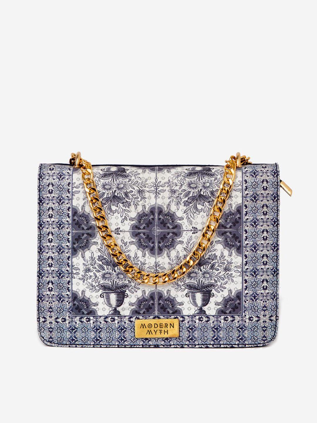 modern myth floral printed structured sling bag