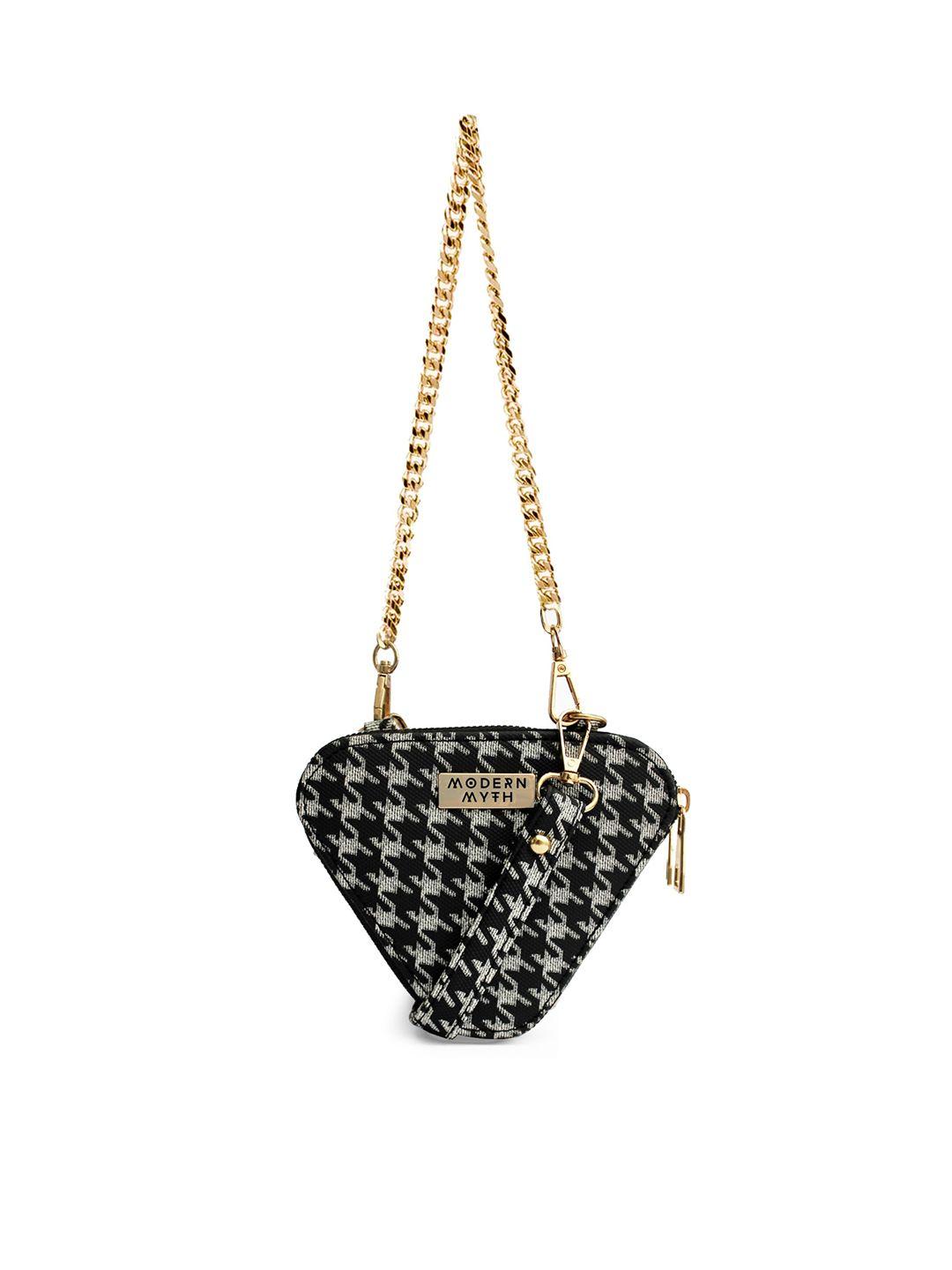 modern myth houndstooth printed structured sling bag