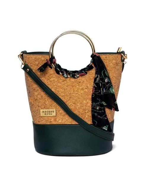 modern myth olive textured medium bucket handbag