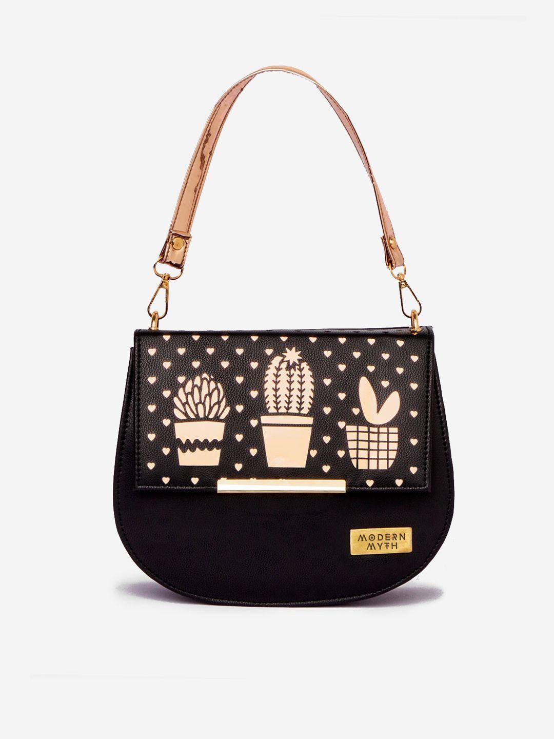 modern myth printed structured shoulder bag