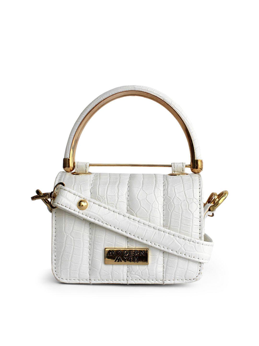 modern myth white structured handheld bag