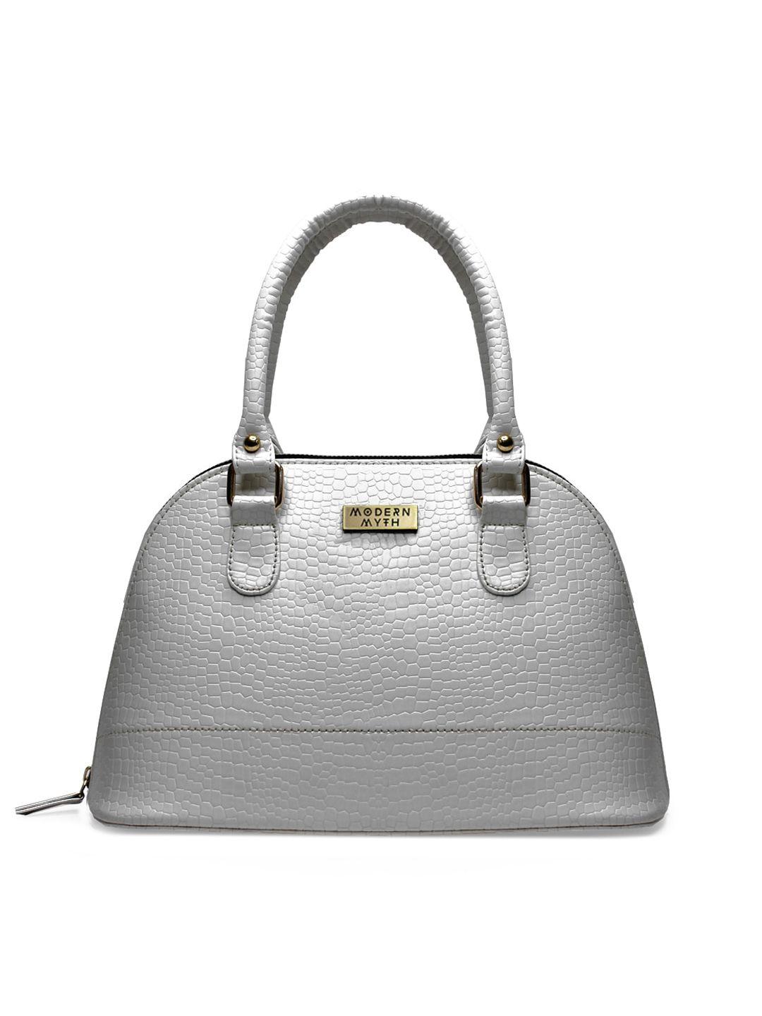 modern myth white textured structured handheld bag