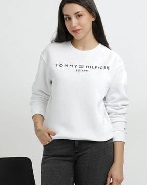 modern regular fit corp logo crew-neck sweatshirt