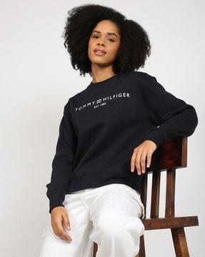 modern regular fit corp logo crew-neck sweatshirt