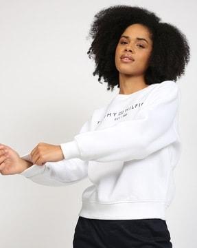 modern regular fit corp logo crew-neck sweatshirt