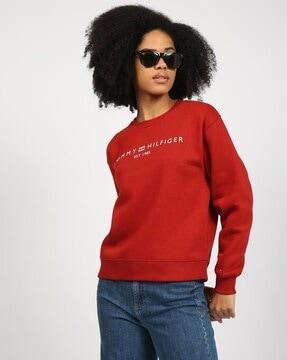 modern regular fit corp logo crew-neck sweatshirt