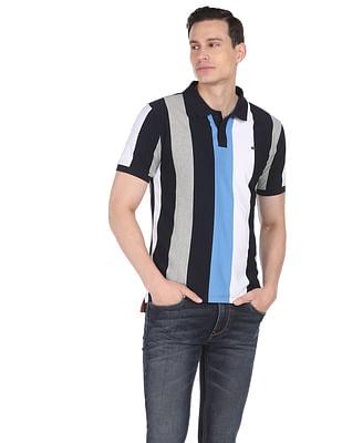 modern vertical stripe polo shirt