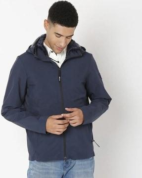 modesto in zip-front hooded jacket with zip pockets