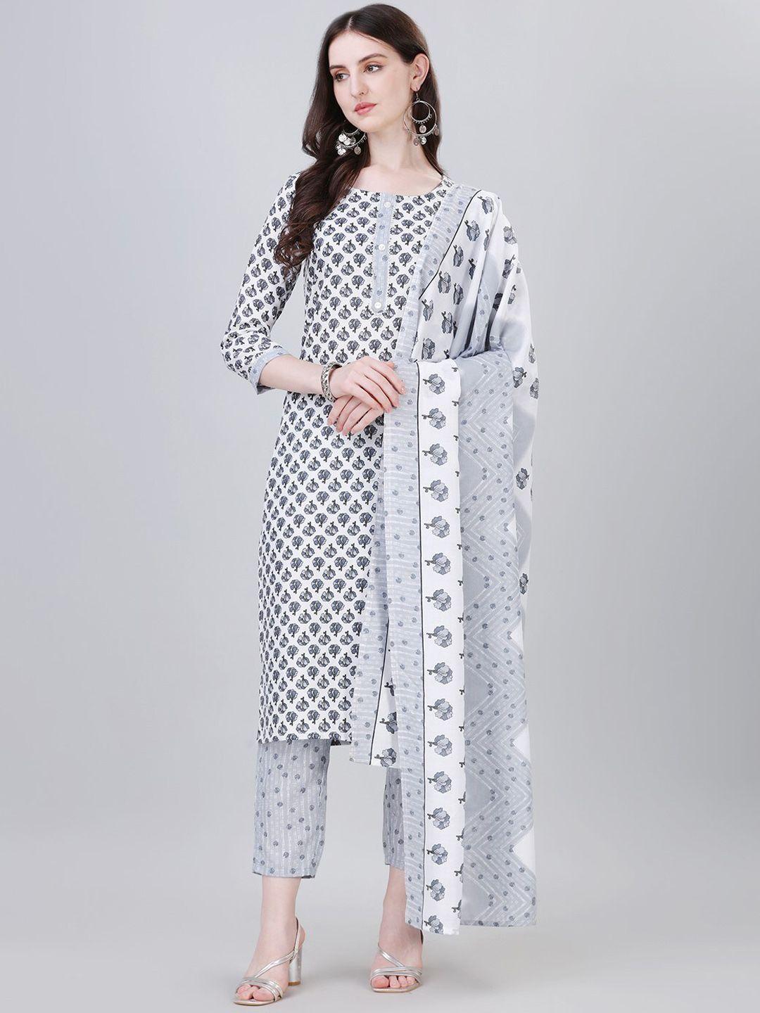 modestouze attires motifs printed gotta patti straight kurta & trousers with dupatta