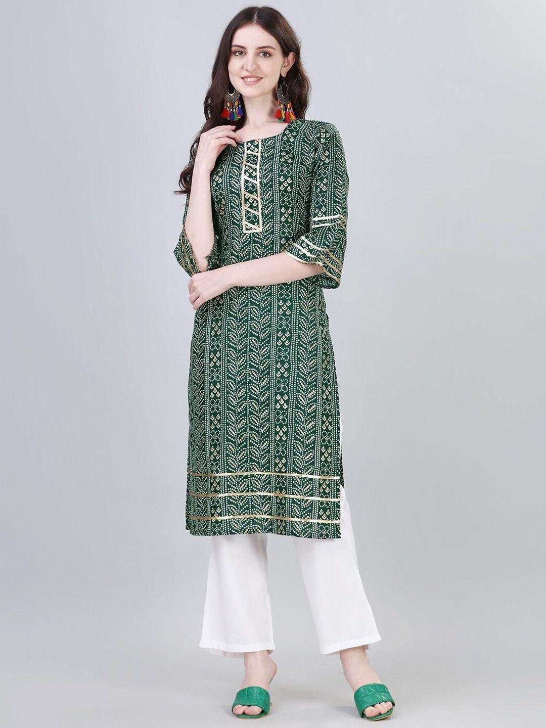 modestouze attires bandhani printed gotta patti kurta
